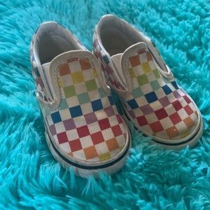 Toddler Rainbow Checkered Vans Size 4